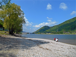 Foto für Ausnahmesituation - Donau-Niedrigwasser