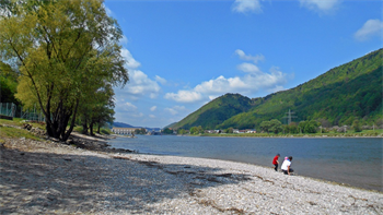 Foto für Ausnahmesituation - Donau-Niedrigwasser
